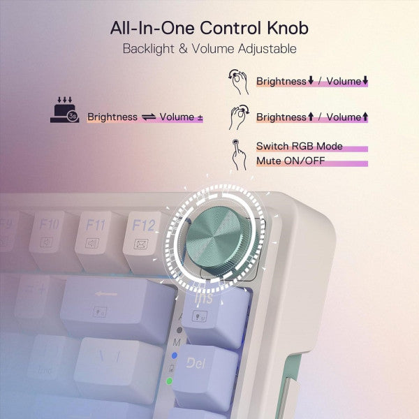 Redragon K673 PRO 75% Wireless RGB Red Switches (Vintage Blue) Redragon K673 PRO 75% Wireless RGB Red Switches (Vintage Blue)
